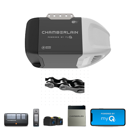 Chamberlain Garage Door Opener Myq Enabled 1/2 Hp Chain Drive