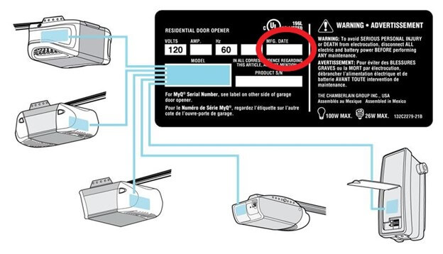 Where Is The Serial Number On Chamberlain Garage Door Opener