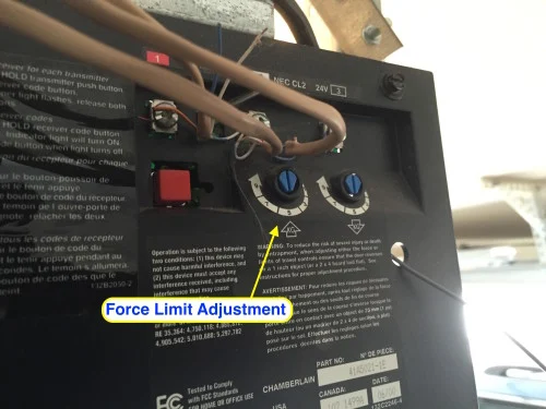 Setting Stops And Force On A Chamberlain Garage Door Opener