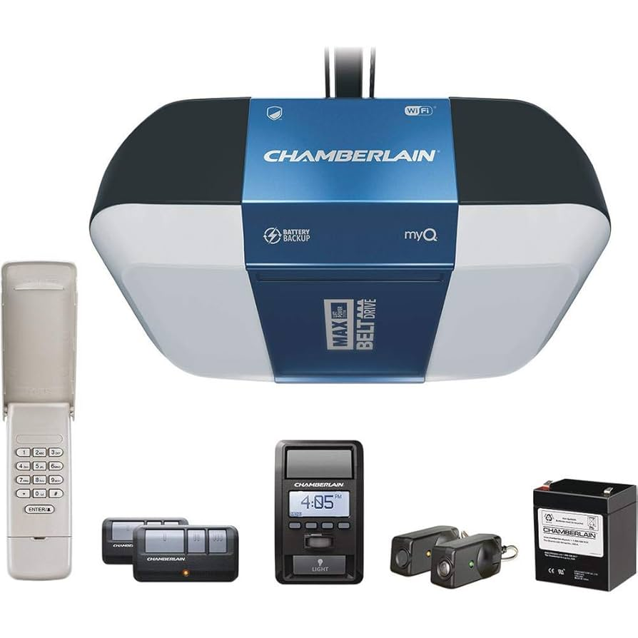 Chamberlain 1.25-Hp Belt Drive Garage Door Opener Remote Control	
