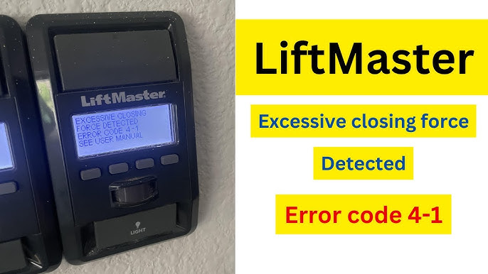 Chamberlain Belt Drive Garage Door Opener Error Code 41